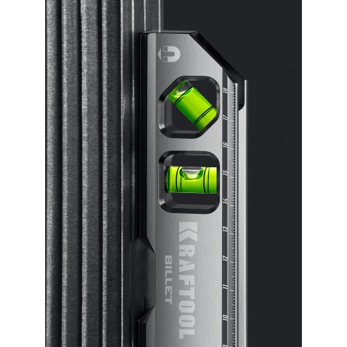 KRAFTOOL BILLET-20, 8 в 1, 200 мм, точность 0.3 мм/м, 4 глазка, брусковый магнитный уровень (34790)