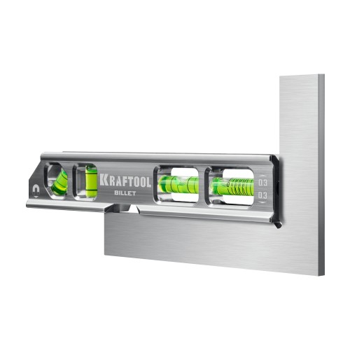 KRAFTOOL BILLET-20, 8 в 1, 200 мм, точность 0.3 мм/м, 4 глазка, брусковый магнитный уровень (34790)