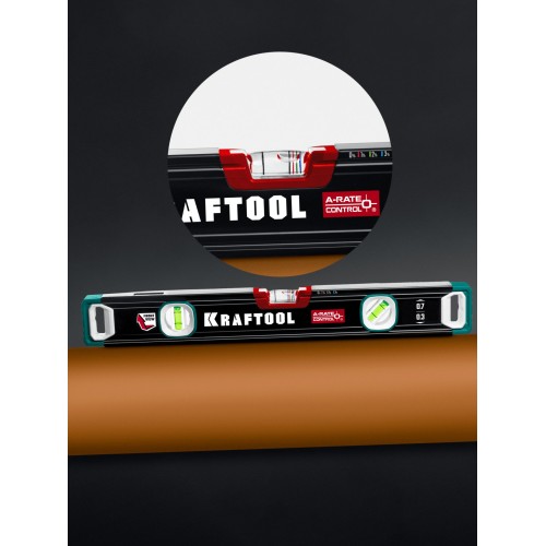 KRAFTOOL A-RATE CONTROL, 400 мм, точность 0.3 мм/м, с инновационным зеркальным глазком, сверхпрочный уровень (34986-40)