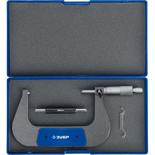 ЗУБР МК 125, 100 - 125 мм, гладкий механический микрометр, Профессионал (34480-125)