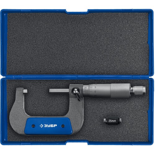 ЗУБР МК 50, 25 - 50 мм, гладкий механический микрометр, Профессионал (34480-50)