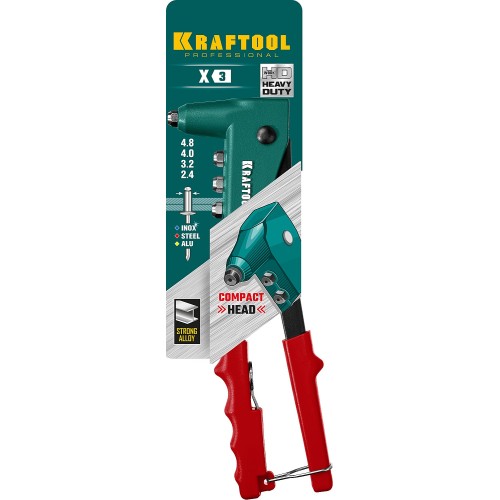 KRAFTOOL X-3, 2.4 - 4.8 мм, литой заклепочник (31170)