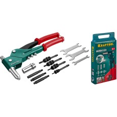 KRAFTOOL Combo3-M6, 360°, 3 вида заклёпок, комбинированный поворотный заклепочник в кейсе (31178)