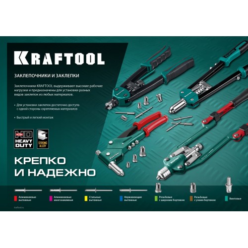 KRAFTOOL Multi (Al5052), 4.8 x 25 мм, 250 шт, многозажимные алюминиевые заклепки (311702-48-25)