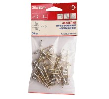 ЗУБР 4.0 x 14 мм, Al5052, 500 шт, многозажимные алюминиевые заклепки (4-31311-40-14-0500)