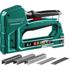 KRAFTOOL Universal-HD, 6-в-1: 53 (A/10/JT21) 23GA (6 - 14 мм)/140 (G/11/57) 20GA (8 - 14 мм)/13/53F/300/500, универсальный алюминиевый степлер (3188)
