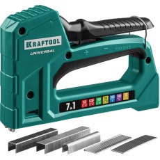 KRAFTOOL Universal, 7-в-1: 53 (A/10/JT21) 23GA (6 - 14 мм)/140 (G/11/57) 20GA (8 - 14 мм)/13/53F/36/500, универсальный легкий степлер (31524)