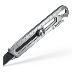 ЗУБР Терминатор-18, 18 мм, цельнометаллический нож с винтовым фиксатором, Профессионал (09162)