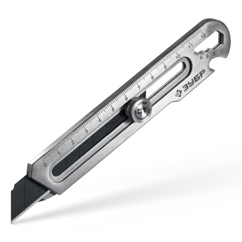 ЗУБР Терминатор-18, 18 мм, цельнометаллический нож с винтовым фиксатором, Профессионал (09162)