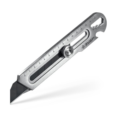 ЗУБР Терминатор-25, 25 мм, цельнометаллический нож с винтовым фиксатором, Профессионал (09186)