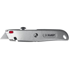 ЗУБР А24, универсальный металлический нож с трапециевидным лезвием (09228)