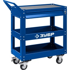 ЗУБР 820 х 405 х 955 мм, инструментальная тележка с выдвижным ящиком + 2 полки, Профессионал (38914)