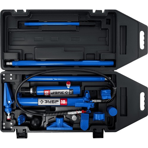 ЗУБР 10 т, гидравлический набор для правки кузова в пластиковом кейсе, Профессионал (43035-10)