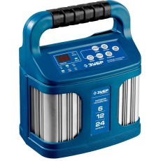 ЗУБР ЗУ-240, 6/12/24 В, 2-12 А, розетка 12 В, интеллектуальное зарядное устройство для аккумуляторов, Профессионал (59305)