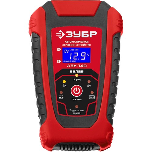 ЗУБР АЗУ-140, 6/12 В, 6 А, автоматическое зарядное устройство (59310)