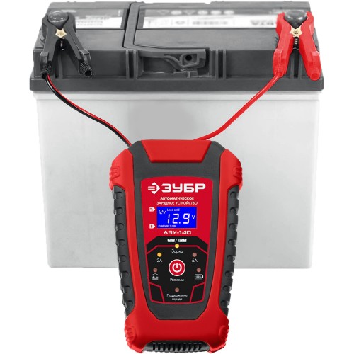 ЗУБР АЗУ-140, 6/12 В, 6 А, автоматическое зарядное устройство (59310)