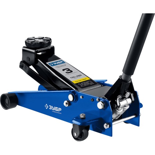 ЗУБР X80, 3 т, 130 - 465 мм, подкатной домкрат с быстрым подъемом для СТО, Профессионал (43050-3)