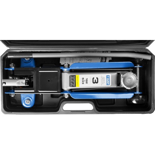 ЗУБР Т-77, 3 т, 192 - 533 мм, подкатной домкрат с высоким подъемом в кейсе, Профессионал (43055-3-K)
