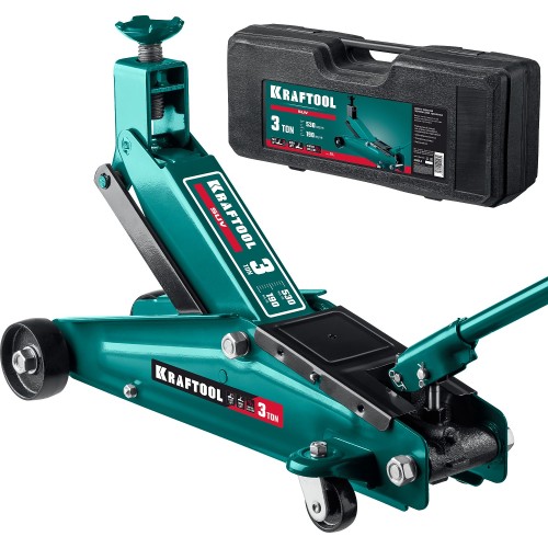 KRAFTOOL SUV, в кейсе 3 т, 190 - 530 мм, подкатной домкрат с высоким подъемом (43458-3-K)