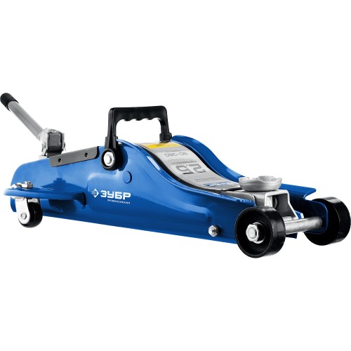 ЗУБР Т-65, 2.5 т, 90 - 360 мм, подкатной домкрат с низким подхватом и поворотной ручкой в кейсе, Профессионал (43057-2.5-K)