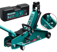 KRAFTOOL S-PIN, в кейсе 2.5 т, 140 - 385 мм, с увеличенным подъемом и фиксатором, подкатной домкрат (43457-2.5-K)