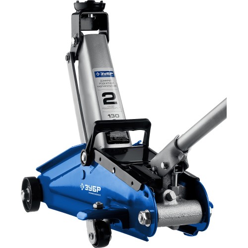 ЗУБР Т-50, 2 т, 130 - 380 мм, подкатной домкрат с увеличенным подъемом в кейсе, Профессионал (43052-2-K)