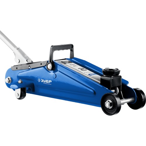 ЗУБР Т-50, 2 т, 130 - 380 мм, подкатной домкрат с увеличенным подъемом в кейсе, Профессионал (43052-2-K)