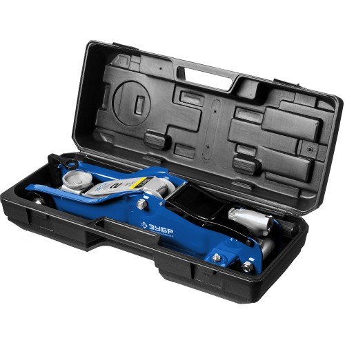 ЗУБР Т-35, 2 т, 85 - 330 мм, подкатной домкрат с низким подхватом в кейсе, Профессионал (43056-2-K)
