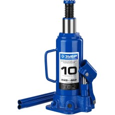 ЗУБР 10 т, 228 - 462 мм, бутылочный гидравлический домкрат, Профессионал (43060-10)