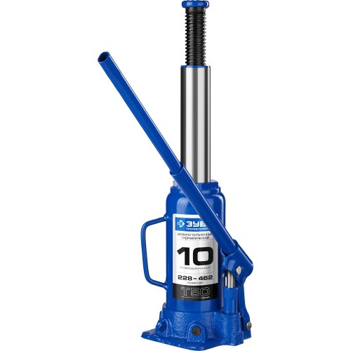 ЗУБР 10 т, 228 - 462 мм, бутылочный гидравлический домкрат, Профессионал (43060-10)