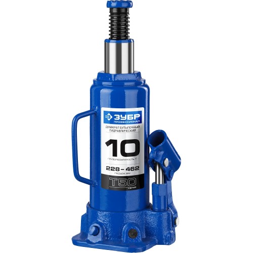 ЗУБР 10 т, 228 - 462 мм, бутылочный гидравлический домкрат, Профессионал (43060-10)