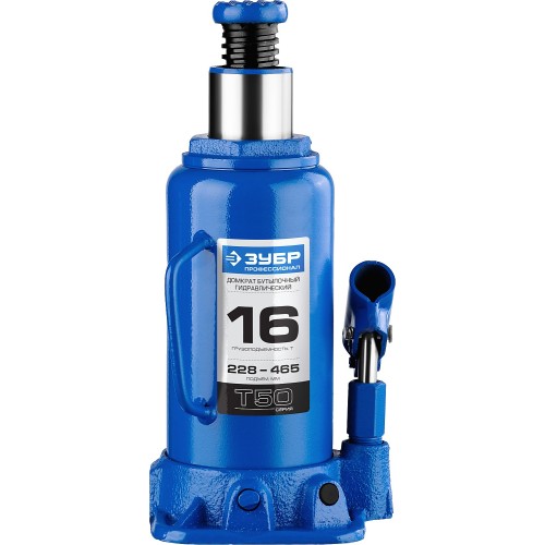 ЗУБР 16 т, 228 - 465 мм, бутылочный гидравлический домкрат, Профессионал (43060-16)