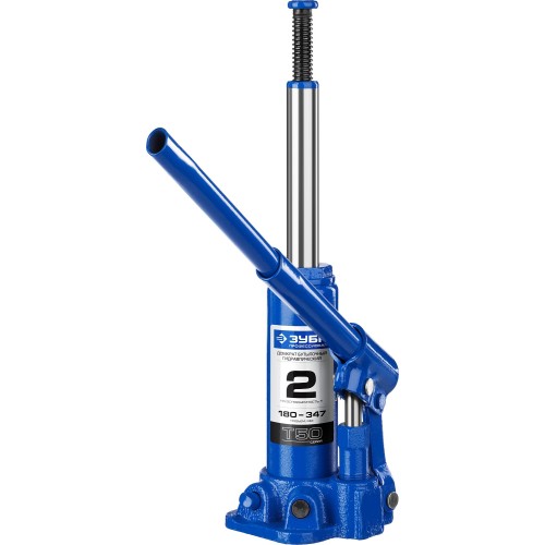 ЗУБР 2 т, 180 - 347 мм, бутылочный гидравлический домкрат, Профессионал (43060-2)