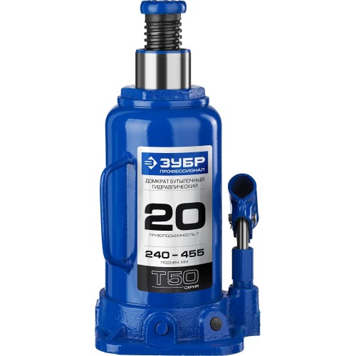 ЗУБР 20 т, 240 - 455 мм, бутылочный гидравлический домкрат, Профессионал (43060-20)