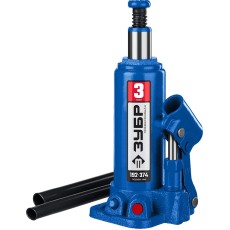 ЗУБР 3 т, 192 - 374 мм, бутылочный гидравлический домкрат, Профессионал (43060-3)