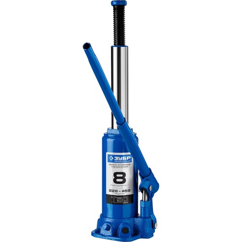 ЗУБР 8 т, 228 - 459 мм, бутылочный гидравлический домкрат, Профессионал (43060-8)