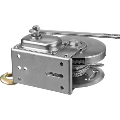 ЗУБР 0.9 т, 8 м, ручная барабанная подъемная тросовая лебедка, Профессионал (43117-0.9)