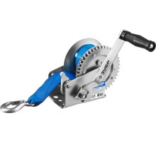 ЗУБР 0.5 т, 8 м, ручная барабанная тяговая ленточная лебедка, Профессионал (43115-0.5)