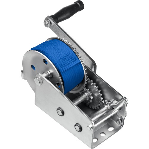 ЗУБР 0.9 т, 10 м, ручная барабанная тяговая ленточная лебедка, Профессионал (43115-0.9)