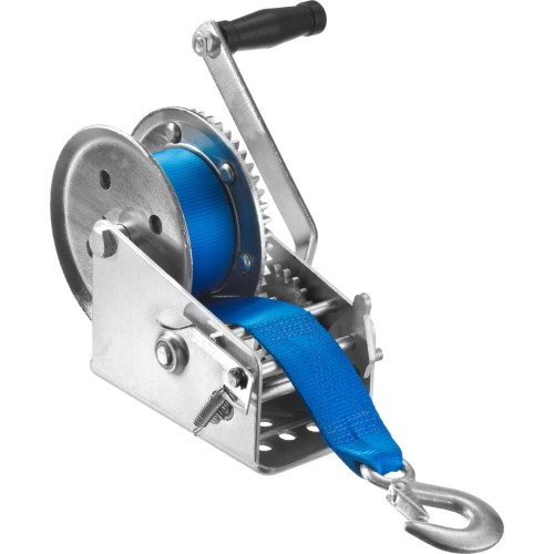 ЗУБР 1.1 т, 10 м, ручная барабанная тяговая ленточная лебедка, Профессионал (43115-1.1)