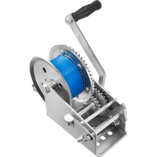 ЗУБР 1.1 т, 10 м, ручная барабанная тяговая ленточная лебедка, Профессионал (43115-1.1)
