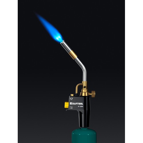 KRAFTOOL KF-9000, с пьезоподжигом на баллон турбо нагрев + 30% 2000°C, Газовая горелка Blue Fire (55510)