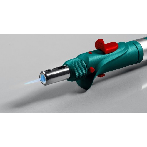 KRAFTOOL SolderGas, 120 K, 30 - 120 Вт, 1300°С, горелка, фен, пьезоподжиг, набор 10 в 1, газовый паяльник (55503-H10)