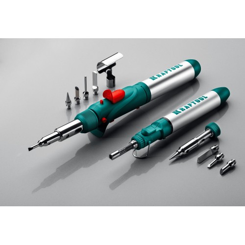 KRAFTOOL SolderGas, 70 A, 30 - 70 Вт, 1300°С, горелка, фен, набор 3 в 1, газовый паяльник (55504-H3)