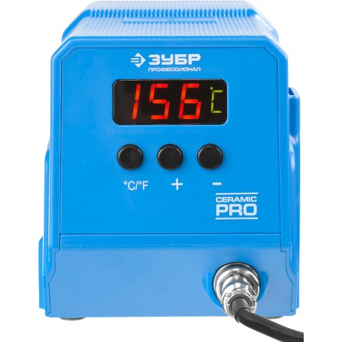 ЗУБР ПСН-60, 60 Вт, 50 - 480°C, керамический нагреватель, низкотемпературная паяльная станция цифровая, Профессионал (55336)