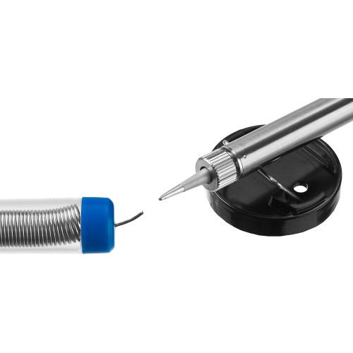 ЗУБР 40 Вт, в наборе: припой + подставка, 2к рукоятка, конус, керамический нагреватель, электропаяльник, Профессионал (55402-40)