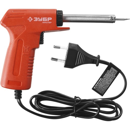 ЗУБР 30 Вт + 70 Вт, конус, электропаяльник с пистолетной рукояткой (55404)