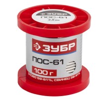 ЗУБР 100 г, 2 мм, проволока, ПОС 61, припой (55450-100-20)