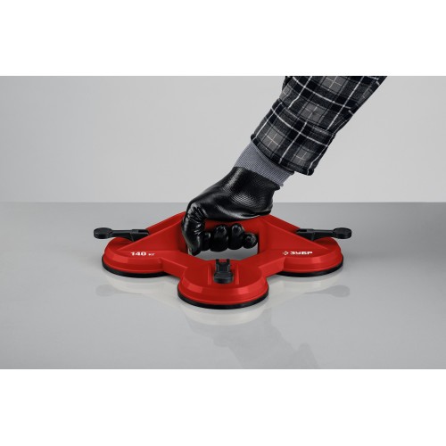 ЗУБР 140 кг, на присоске, тройной пластмассовый подъемник (33724-3)