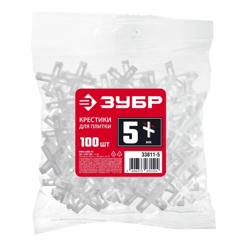 ЗУБР 5 мм, 100 шт, крестики для плитки (33811-5)